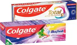 IGA Colgate Toothpaste 100-115g or Mouthwash 500mL Selected Varieties offer