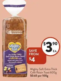 Foodworks Mighty Soft Extra Thick Café Raisin Toast offer