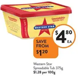 Foodworks Western Star Spreadable Tub offer