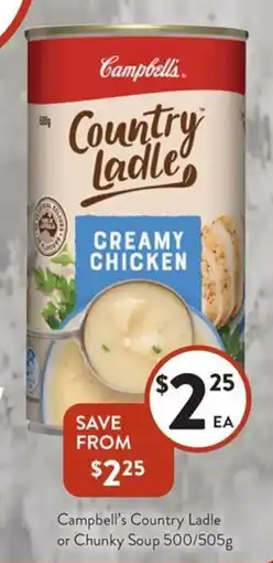 Foodworks Campbell's Country Ladle or Chunky Soup offer