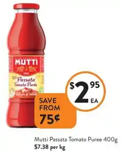 Foodworks Mutti Passata Tomato Puree offer