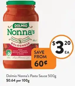 Foodworks Dolmio Nonna's Pasta Sauce offer