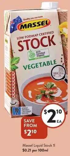 Foodworks Massel Liquid Stock offer