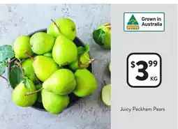 Foodworks Juicy Packham Pears offer
