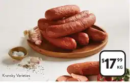 Foodworks Kransky Varieties offer