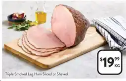 Foodworks Triple Smoked Leg Ham Sliced or Shaved offer