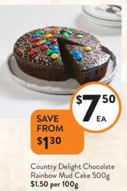 Foodworks Country Delight Chocolate Rainbow Mud Cake offer