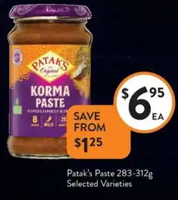 Foodworks Patak's Paste Selected Varieties offer