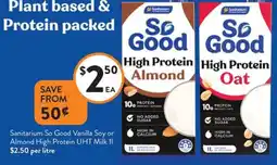 Foodworks Sanitarium So Good Vanilla Soy or Almond High Protein UHT Milk offer