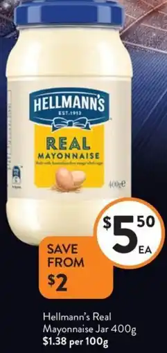 Foodworks Hellmann's Real Mayonnaise Jar offer