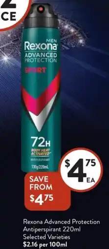 Foodworks Rexona Advanced Protection Antiperspirant offer