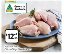Foodworks Australian Fresh Chicken Thigh Fillets (skin off) offer