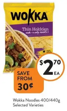 Foodworks Wokka Noodles Selected Varieties offer