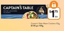Foodworks Captain's Table Water Crackers offer