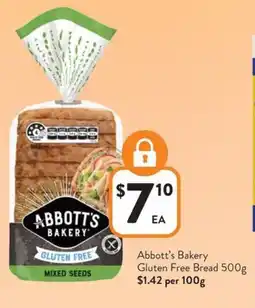 Foodworks Abbott's Bakery Gluten Free Bread offer