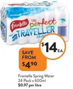Foodworks Frantelle Spring Water 24 Pack offer