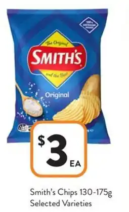 Foodworks Smith's Chips Selected Varieties offer