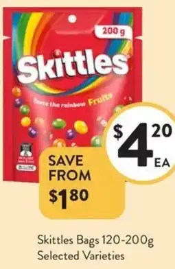 Foodworks Skittles Bags Selected Varieties offer