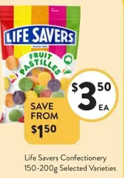 Foodworks Life Savers Confectionery Selected Varieties offer