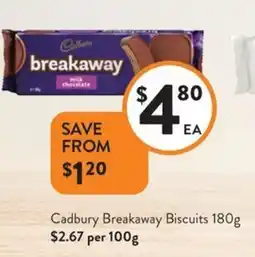 Foodworks Cadbury Breakaway Biscuits offer