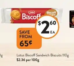 Foodworks Lotus Biscoff Sandwich Biscuits offer