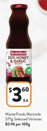Foodworks MasterFoods Marinade Selected Varieties offer