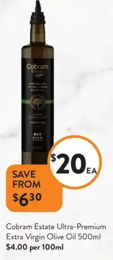 Foodworks Cobram Estate Ultra-Premium Extra Virgin Olive Oil offer