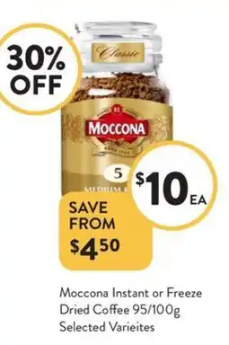 Foodworks Moccona Instant or Freeze Dried Coffee offer