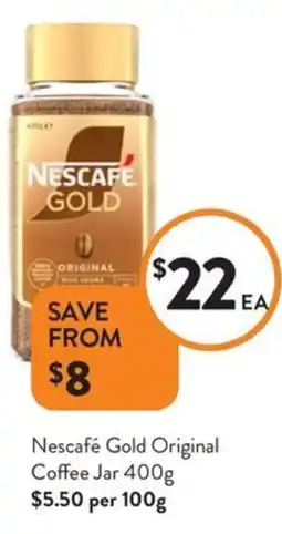 Foodworks Nescafe Gold Original Coffee Jar offer