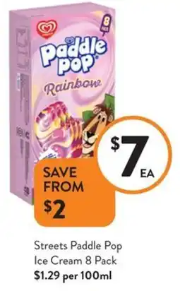 Foodworks Streets Paddle Pop Ice Cream 8 Pack offer