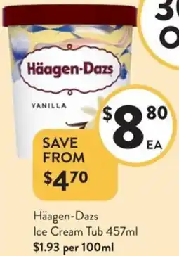 Foodworks Häagen-Dazs Ice Cream Tub offer