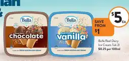 Foodworks Bulla Real Dairy Ice Cream Tub offer
