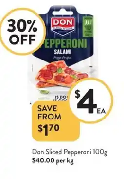 Foodworks Don Sliced Pepperoni offer