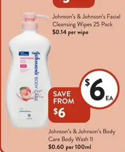 Foodworks Johnson's & Johnson's Body Care Body Wash offer