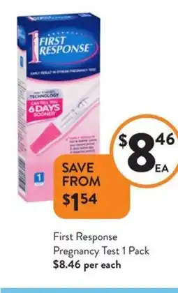 Foodworks First Response Pregnancy Test 1 Pack offer