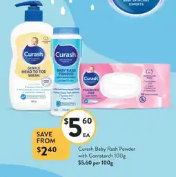Foodworks Curash Baby Rash Powder with Cornstarch offer