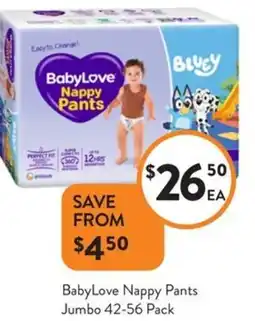 Foodworks BabyLove Nappy Pants Jumbo 42-56 Pack offer