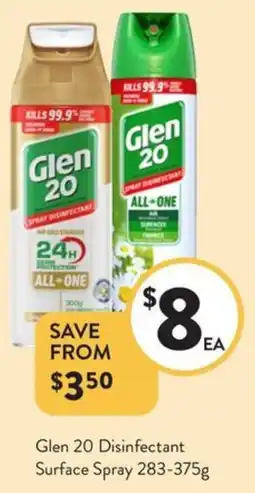 Foodworks Glen 20 Disinfectant Surface Spray offer