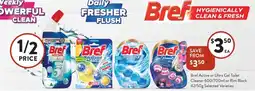 Foodworks Bref Active or Ultra Gel Toilet Cleaner 600/700ml or Rim Block 42/50g Selected Varieties offer