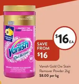 Foodworks Vanish Gold Oxi Stain Remover Powder offer