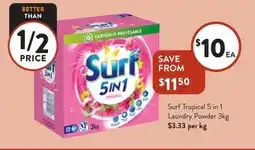 Foodworks Surf Tropical 5 in 1 Laundry Powder offer