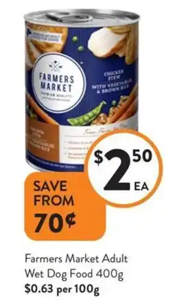 Foodworks Farmers Market Adult Wet Dog Food offer
