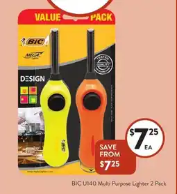 Foodworks BIC U140 Multi Purpose Lighter 2 Pack offer