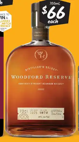 Cellarbrations Woodford Reserve Kentucky Straight Bourbon Whiskey offer
