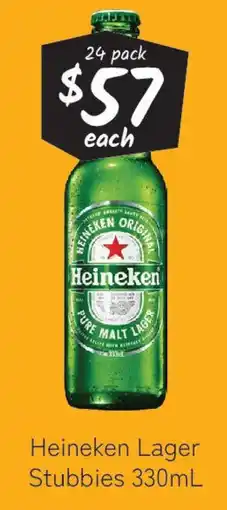 Cellarbrations Heineken Lager Stubbies offer