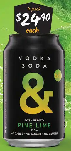 Cellarbrations Ampersand Vodka & Soda 6% Range Cans offer
