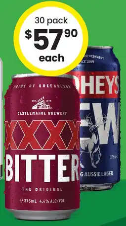 The Bottle O XXXX Bitter or Tooheys New Block Cans offer