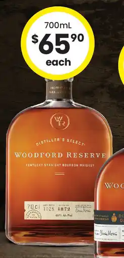 The Bottle O Woodford Reserve Kentucky Straight Bourbon Whiskey offer