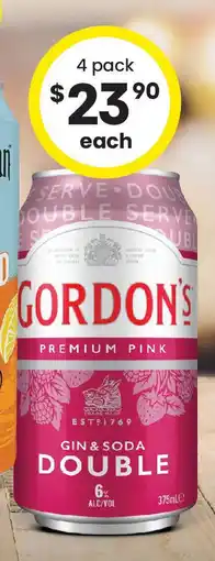 The Bottle O Gordon's Pink & Soda Double Serve 6% Cans offer