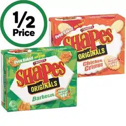Woolworths Arnottβs Shapes Oven Baked Crackers 160-190g offer